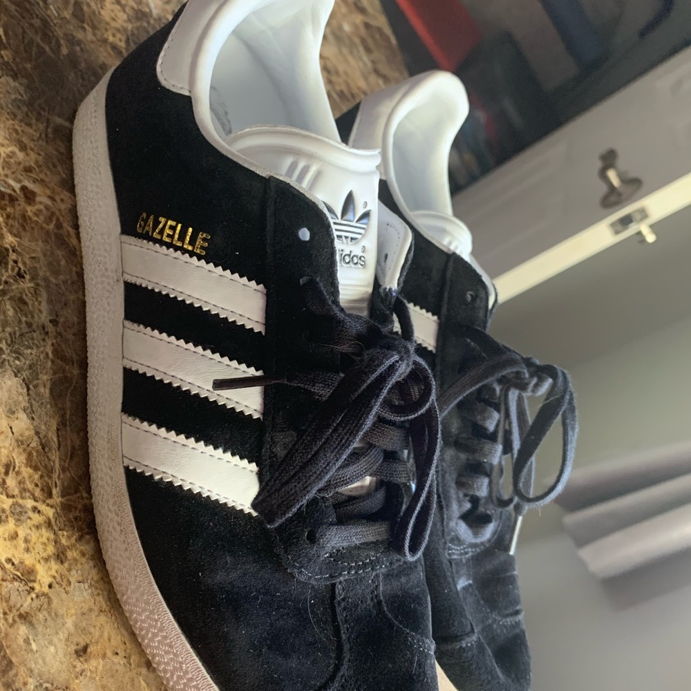 Black and White adidas gazelles